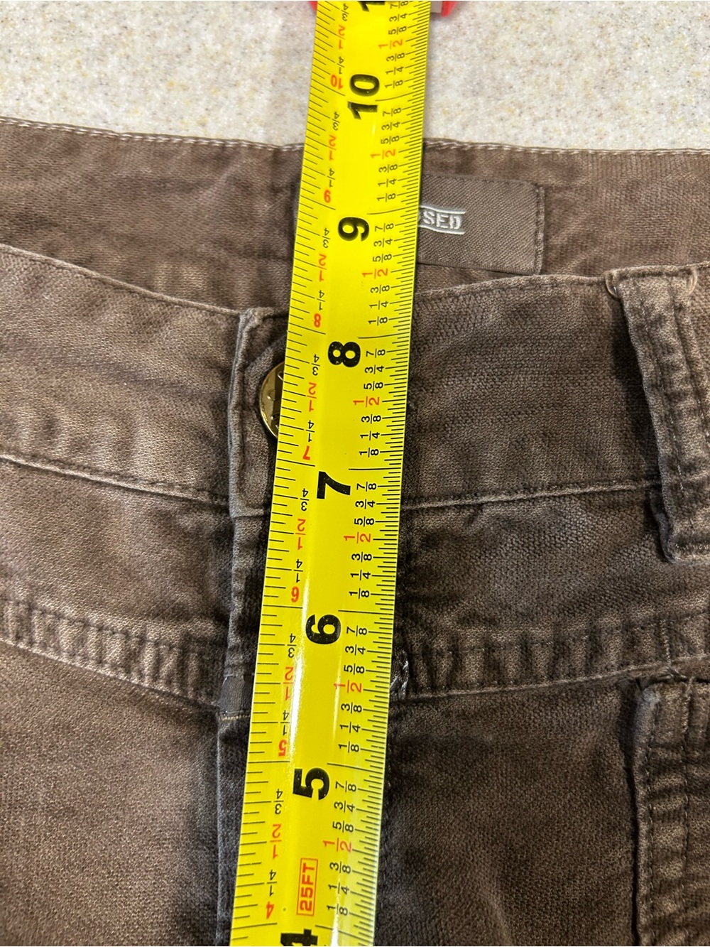 Closed Anthropologie Pedal X Slim Jeans Womens Size 25 Brown Velour Denim Italy - Picture 7 of 7